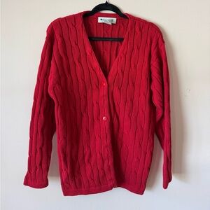 Appleseed's Red 100% Cotton Cable-Knit Cardigan